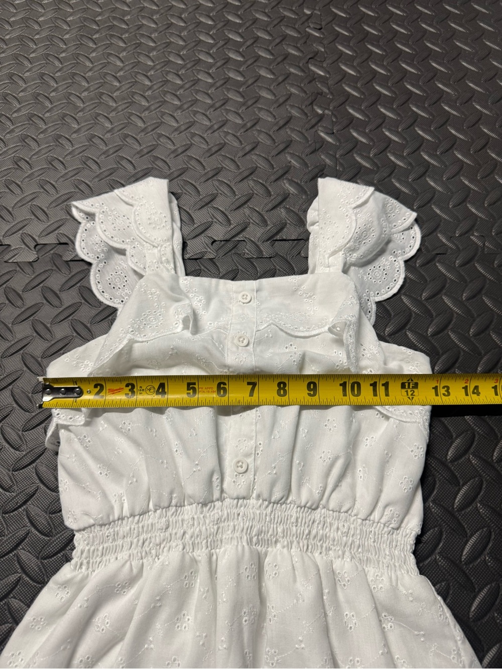 Girls White Eyelet Embroidered Ruffle Tiered Summer Dress - Picture 8 of 8